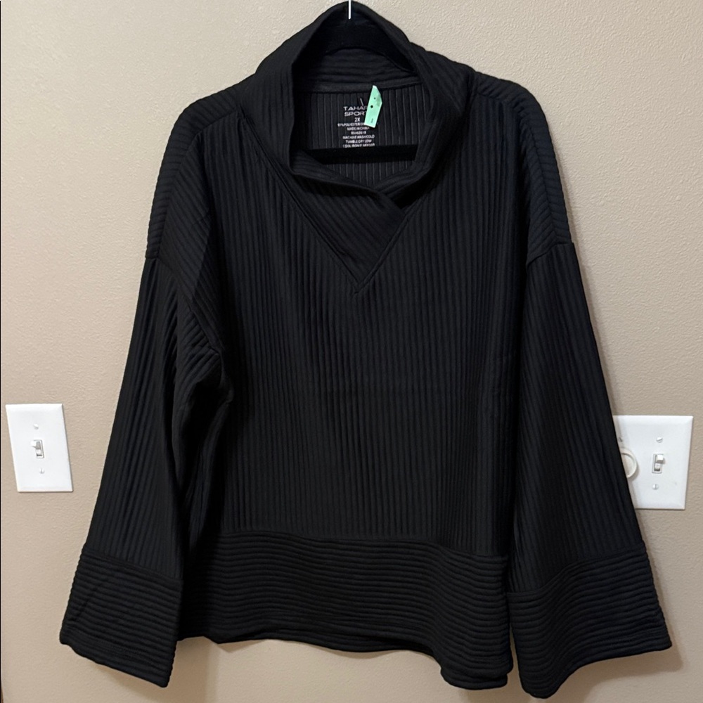 Tahari Black Cowl Neck Women's Top